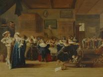 Merry Company with Violinist (Oil on Canvas)-Dirck Hals-Giclee Print