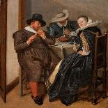 Merry Company with Flutist (Oil on Panel)-Dirck Hals-Giclee Print