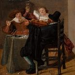 Merry Company with Violinist (Oil on Canvas)-Dirck Hals-Giclee Print