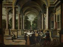 Skittle Players, 1637 (Oil on Panel)-Dirck Van Delen-Giclee Print