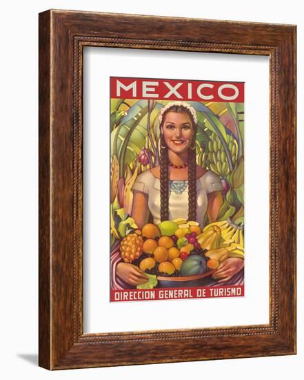 Direccion General de Turismo: Mexico - Plenty of Fruit-Jorge Gonzalez Camarena-Framed Art Print