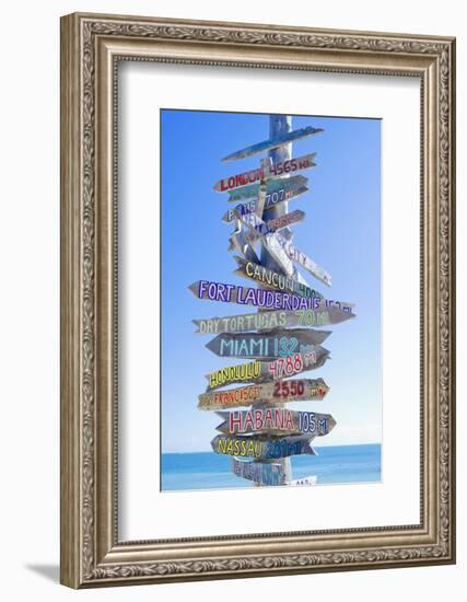 Directions Signpost Near Seaside, Key West, Florida, Usa-Marco Simoni-Framed Photographic Print