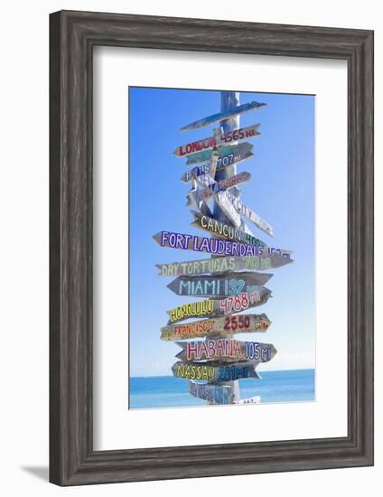 Directions Signpost Near Seaside, Key West, Florida, Usa-Marco Simoni-Framed Photographic Print