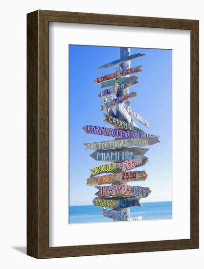 Directions Signpost Near Seaside, Key West, Florida, Usa-Marco Simoni-Framed Photographic Print