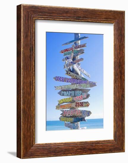 Directions Signpost Near Seaside, Key West, Florida, Usa-Marco Simoni-Framed Photographic Print