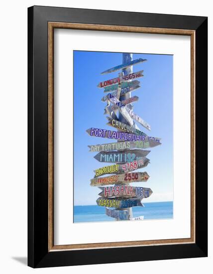 Directions Signpost Near Seaside, Key West, Florida, Usa-Marco Simoni-Framed Photographic Print