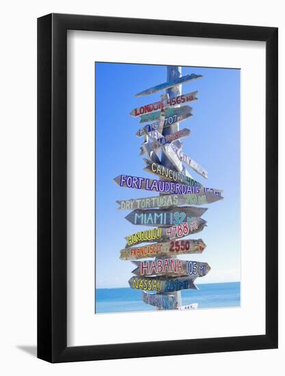 Directions Signpost Near Seaside, Key West, Florida, Usa-Marco Simoni-Framed Photographic Print