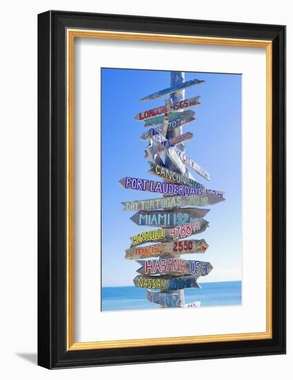 Directions Signpost Near Seaside, Key West, Florida, Usa-Marco Simoni-Framed Photographic Print