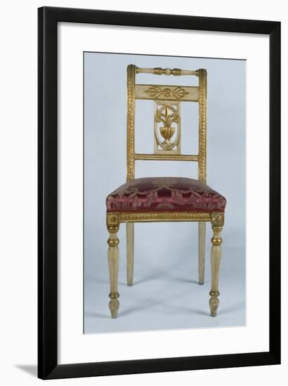 Directoire Style Lacquered and Gilded Neapolitan Chair, Italy, Late 18th-Early 19th Century-null-Framed Giclee Print