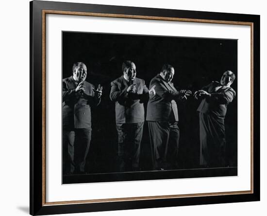 Director Alfred Hitchcock Demonstrating Various Actions During Filming of "Shadow of a Doubt"-Gjon Mili-Framed Premium Photographic Print