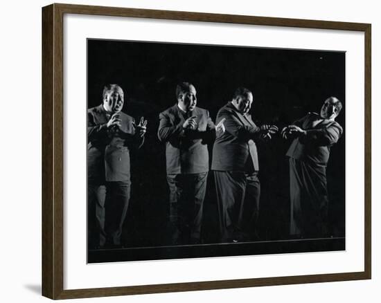 Director Alfred Hitchcock Demonstrating Various Actions During Filming of "Shadow of a Doubt"-Gjon Mili-Framed Premium Photographic Print