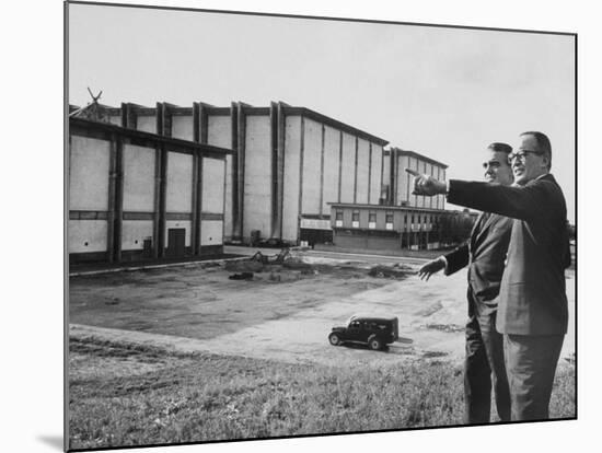 Director and Producer Dino De Laurentis with Jack Valenti-Carlo Bavagnoli-Mounted Premium Photographic Print