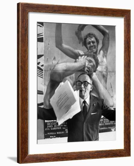 Director and Producer Dino De Laurentis-Carlo Bavagnoli-Framed Premium Photographic Print