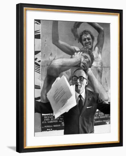 Director and Producer Dino De Laurentis-Carlo Bavagnoli-Framed Premium Photographic Print