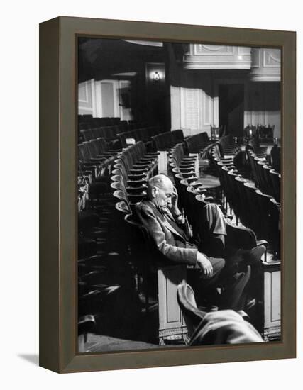 Director George Abbott Directing the Musical, "Damn Yankees."-Peter Stackpole-Framed Premier Image Canvas