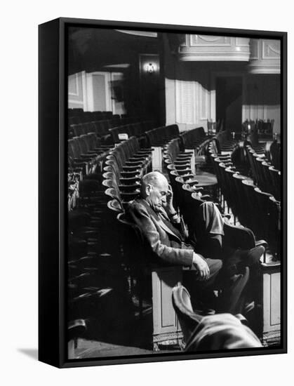 Director George Abbott Directing the Musical, "Damn Yankees."-Peter Stackpole-Framed Premier Image Canvas