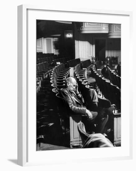 Director George Abbott Directing the Musical, "Damn Yankees."-Peter Stackpole-Framed Premium Photographic Print