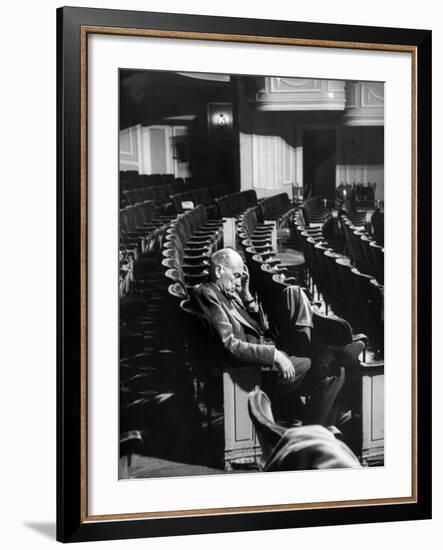 Director George Abbott Directing the Musical, "Damn Yankees."-Peter Stackpole-Framed Premium Photographic Print