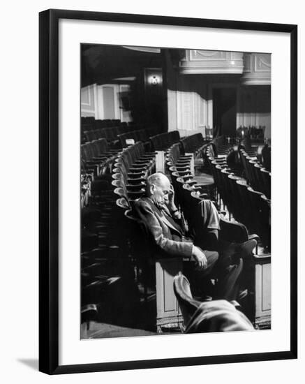 Director George Abbott Directing the Musical, "Damn Yankees."-Peter Stackpole-Framed Premium Photographic Print