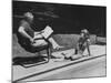 Director Joshua L. Logan Studying a Movie Script with Young Actress Jane Fonda-Allan Grant-Mounted Premium Photographic Print