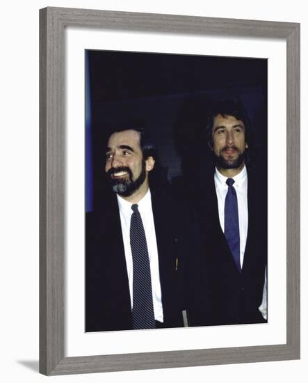 Director Martin Scorsese and Actor Robert De Niro-null-Framed Premium Photographic Print