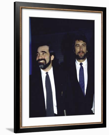 Director Martin Scorsese and Actor Robert De Niro-null-Framed Premium Photographic Print