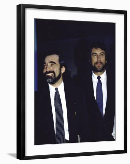Director Martin Scorsese and Actor Robert De Niro-null-Framed Premium Photographic Print