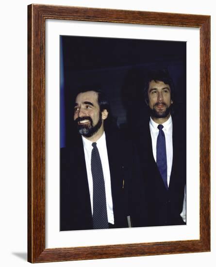 Director Martin Scorsese and Actor Robert De Niro-null-Framed Premium Photographic Print