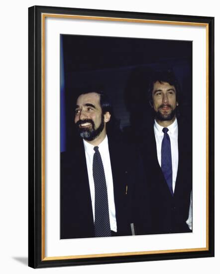 Director Martin Scorsese and Actor Robert De Niro-null-Framed Premium Photographic Print