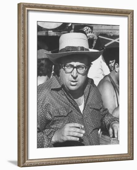 Director Sergio Leone on Location in Almeria, Spain Filming "Once Upon a Time in the West."-Bill Ray-Framed Premium Photographic Print