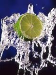 Slice of Lime on Splashing Water-Dirk Olaf Wexel-Framed Photographic Print