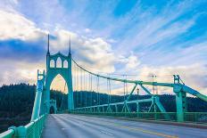 St. John's Bridge in Portland Oregon, Usa-diro-Framed Photographic Print