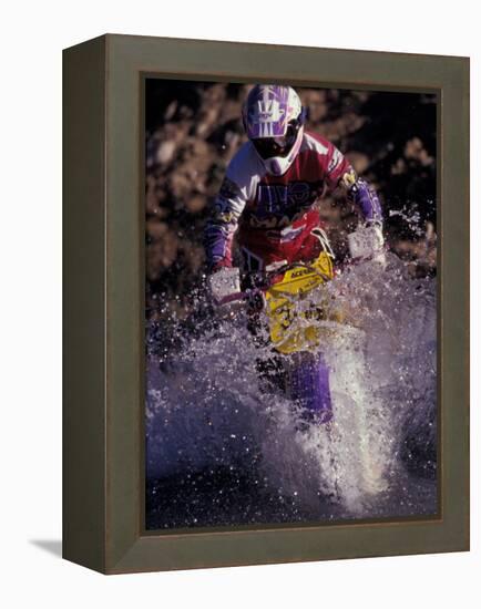 Dirt Biking, Colorado, USA-Lee Kopfler-Framed Premier Image Canvas