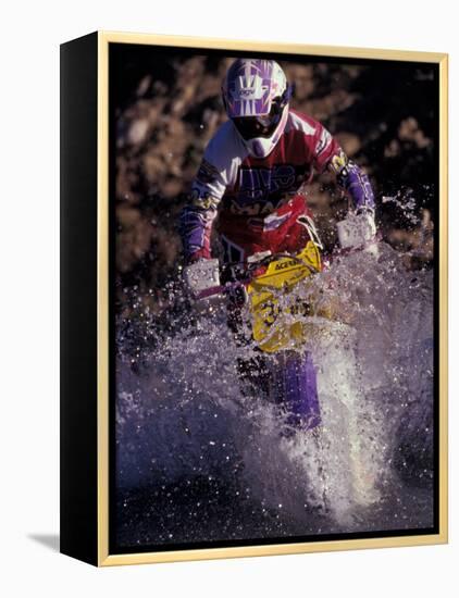 Dirt Biking, Colorado, USA-Lee Kopfler-Framed Premier Image Canvas