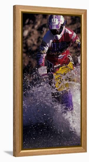 Dirt Biking, Colorado, USA-Lee Kopfler-Framed Premier Image Canvas