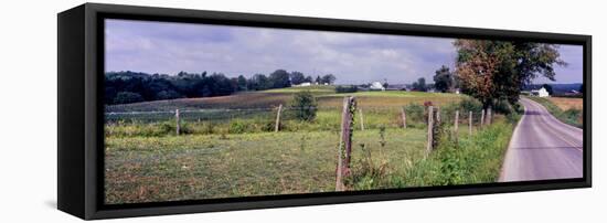 Dirt Road Passing Through a Field, Amish Country, Holmes County, Ohio, Usa-null-Framed Premier Image Canvas