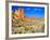 Dirt Trail Through Sagebrush and Tall Redstone Cliffs, Owyhee Area, Oregon, USA-Janis Miglavs-Framed Photographic Print