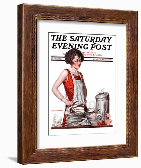 "Dirty Dishes," Saturday Evening Post Cover, February 23, 1924-Walter Beach Humphrey-Framed Giclee Print