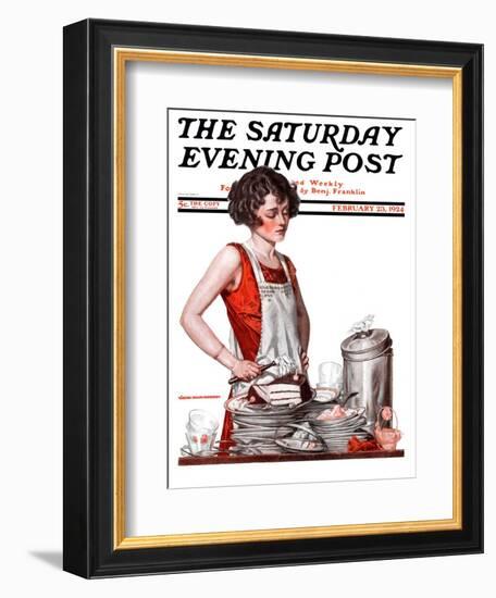 "Dirty Dishes," Saturday Evening Post Cover, February 23, 1924-Walter Beach Humphrey-Framed Giclee Print