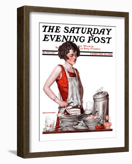 "Dirty Dishes," Saturday Evening Post Cover, February 23, 1924-Walter Beach Humphrey-Framed Giclee Print