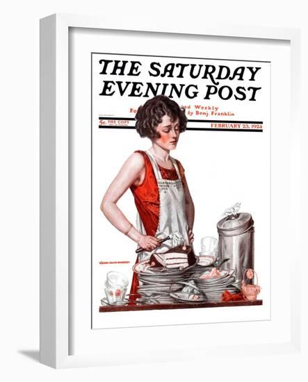 "Dirty Dishes," Saturday Evening Post Cover, February 23, 1924-Walter Beach Humphrey-Framed Giclee Print