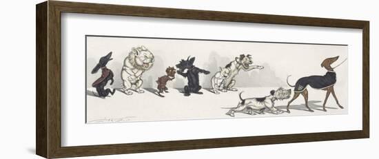 Dirty Dogs Of Paris IV-Boris O'Klein-Framed Premium Giclee Print