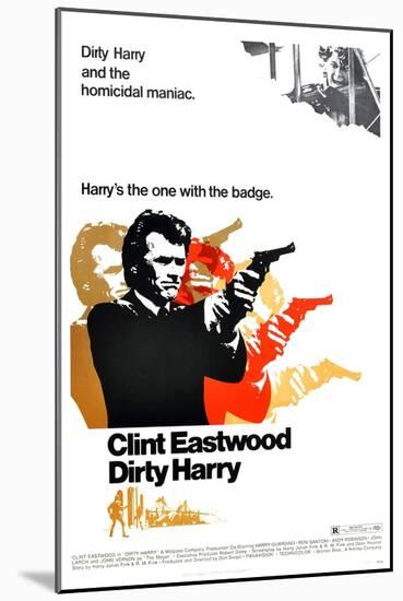 Dirty Harry, Clint Eastwood, 1971-null-Mounted Art Print