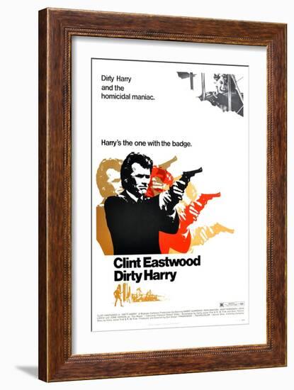 Dirty Harry, Clint Eastwood, 1971-null-Framed Premium Giclee Print