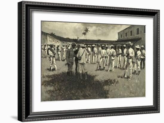 Disbanding Gomez' Army, 1899 (Oil on Canvas)-Frederic Remington-Framed Giclee Print