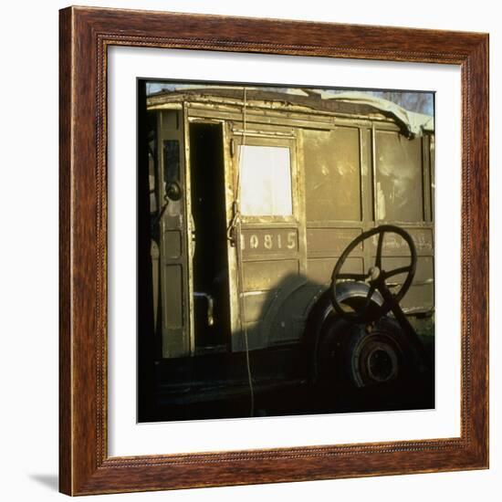 Discarded Mail Truck in Automobile Junkyard-Walker Evans-Framed Photographic Print