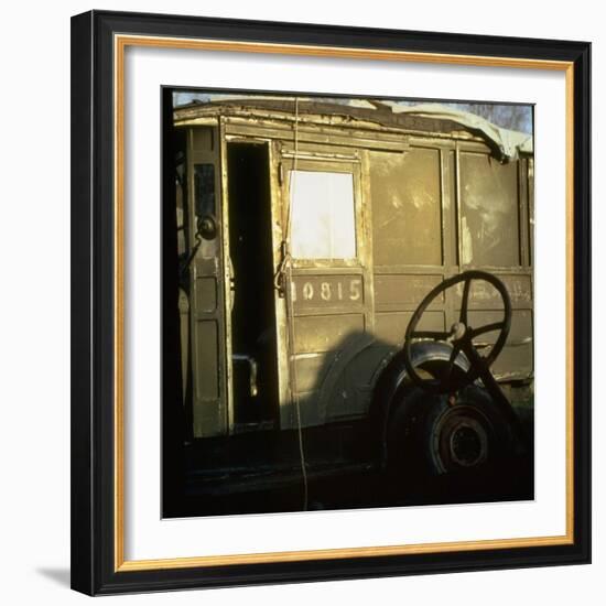 Discarded Mail Truck in Automobile Junkyard-Walker Evans-Framed Photographic Print