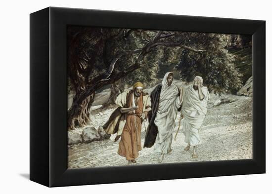 Disciples on the Road to Emmaus-James Tissot-Framed Premier Image Canvas