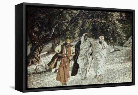 Disciples on the Road to Emmaus-James Tissot-Framed Premier Image Canvas