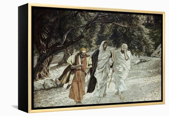 Disciples on the Road to Emmaus-James Tissot-Framed Premier Image Canvas